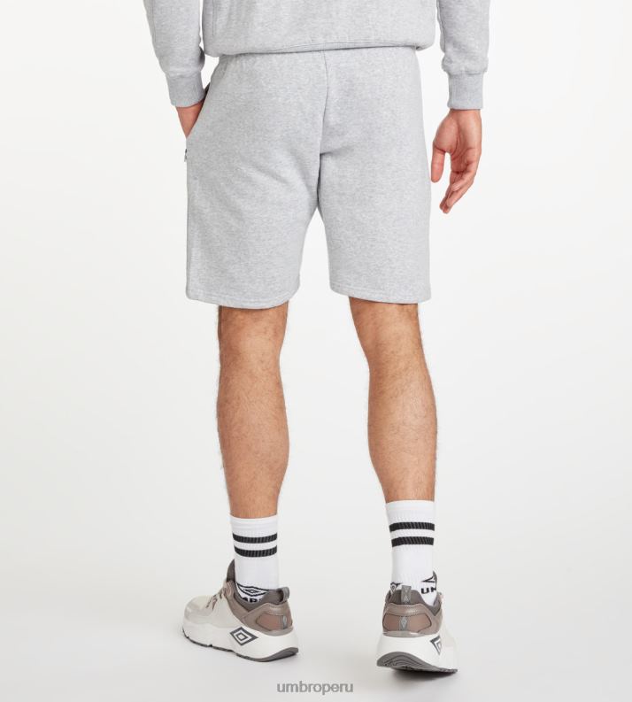 club de ocio jogging corto hombres ropa 64RRH206 Umbro gris jaspeado/blanco