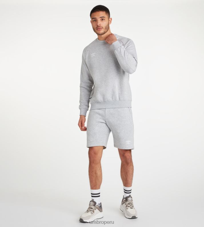 club de ocio jogging corto hombres ropa 64RRH206 Umbro gris jaspeado/blanco