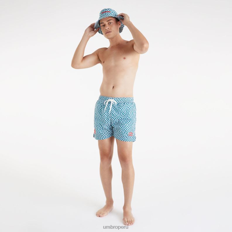 mtv nadar corto hombres ropa 64RRH203 Umbro abeto sombreado/blanco brillante