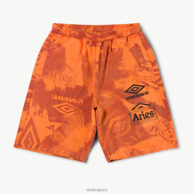pantalones cortos aries pro 64 hombres ropa 64RRH193 Umbro morado/naranja/negro