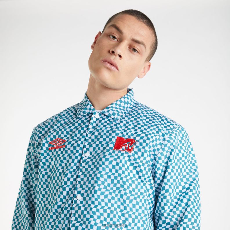 chaqueta de entrenador mtv hombres ropa 64RRH229 Umbro abeto sombreado/blanco brillante