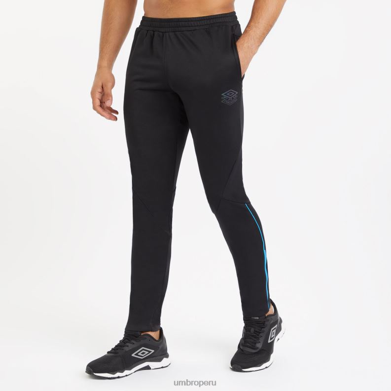 pantalón de entrenamiento profesional de poliéster hombres ropa 64RRH162 Umbro negro/azul malibu