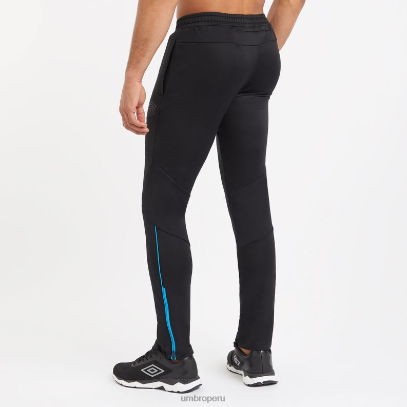 pantalón de entrenamiento profesional de poliéster hombres ropa 64RRH162 Umbro negro/azul malibu