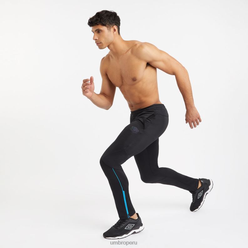 pantalón de entrenamiento profesional de poliéster hombres ropa 64RRH162 Umbro negro/azul malibu