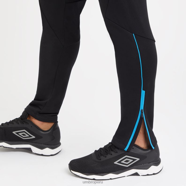 pantalón de entrenamiento profesional de poliéster hombres ropa 64RRH162 Umbro negro/azul malibu