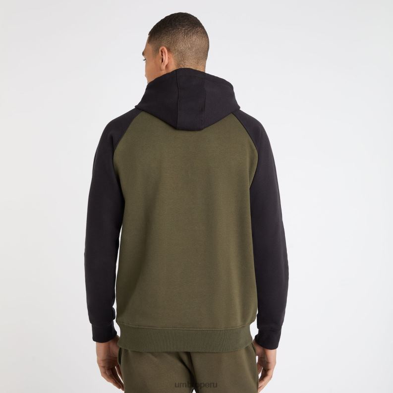 capucha raglán central hombres ropa 64RRH121 Umbro noche del bosque/negro