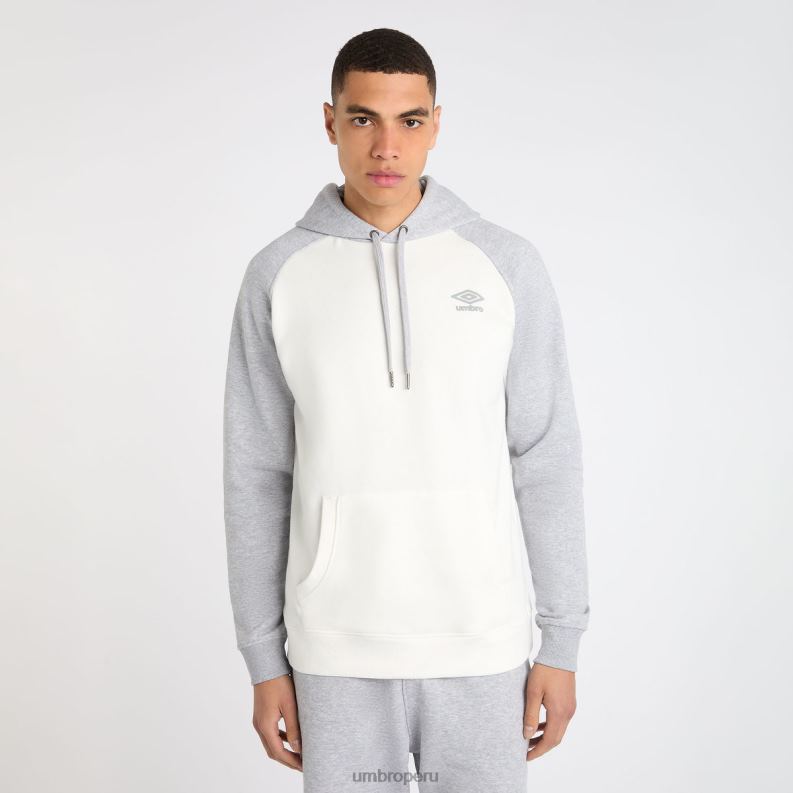 capucha raglán central hombres ropa 64RRH122 Umbro crudo/gris jaspeado