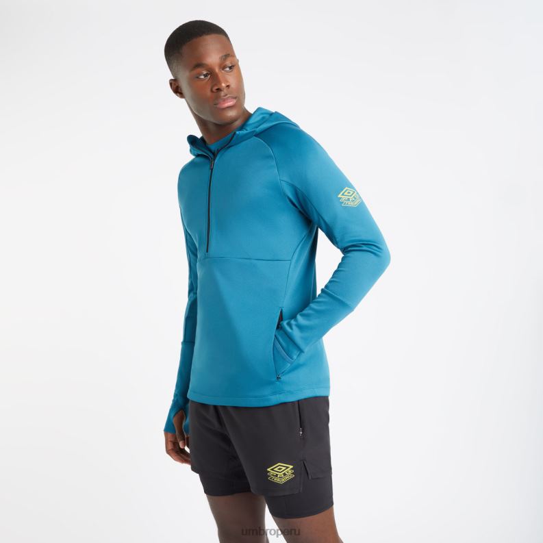 sudadera con capucha pro Training Elite con media cremallera hombres ropa 64RRH148 Umbro corales azules