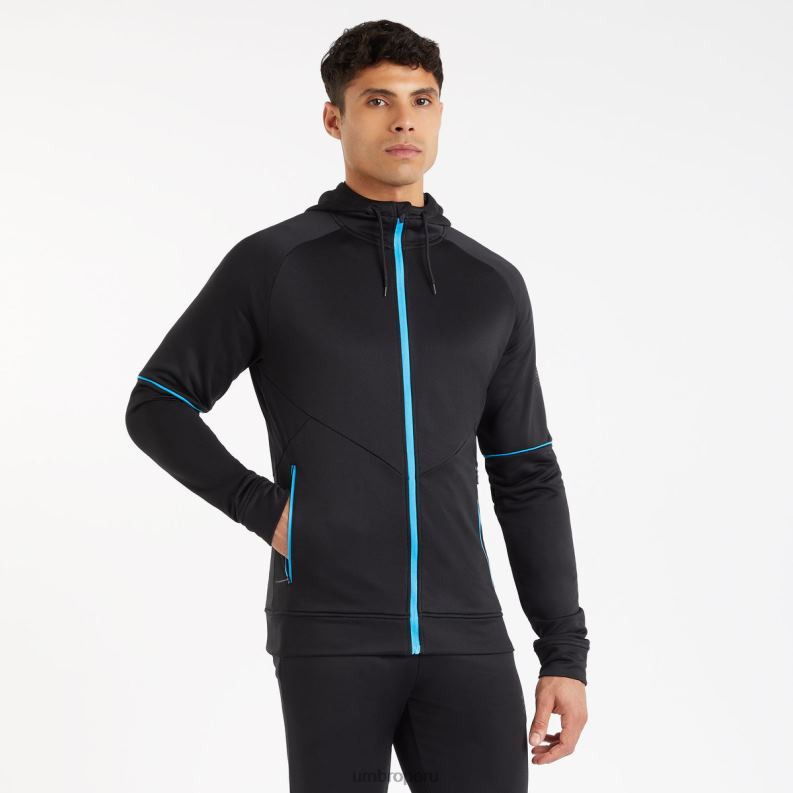 sudadera con capucha pro entrenamiento fz hombres ropa 64RRH99 Umbro negro/azul malibu