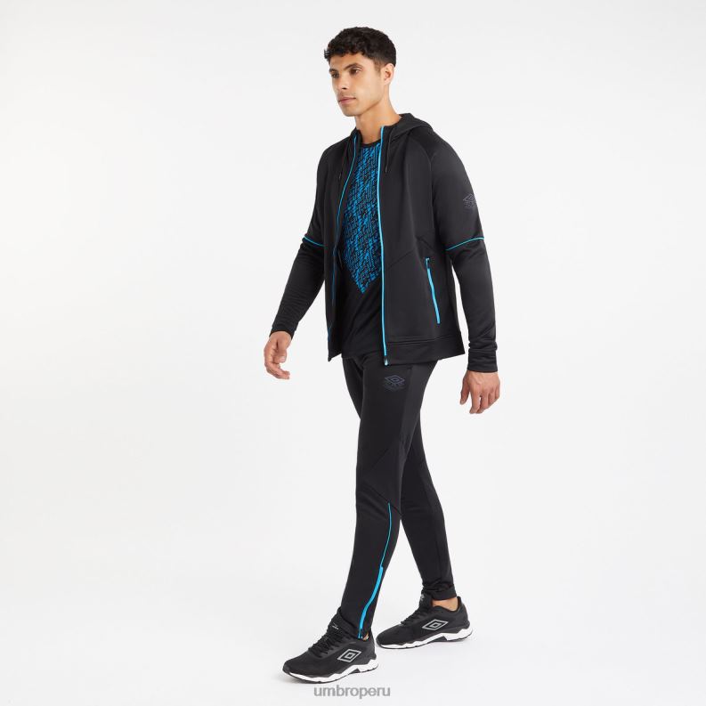 sudadera con capucha pro entrenamiento fz hombres ropa 64RRH99 Umbro negro/azul malibu