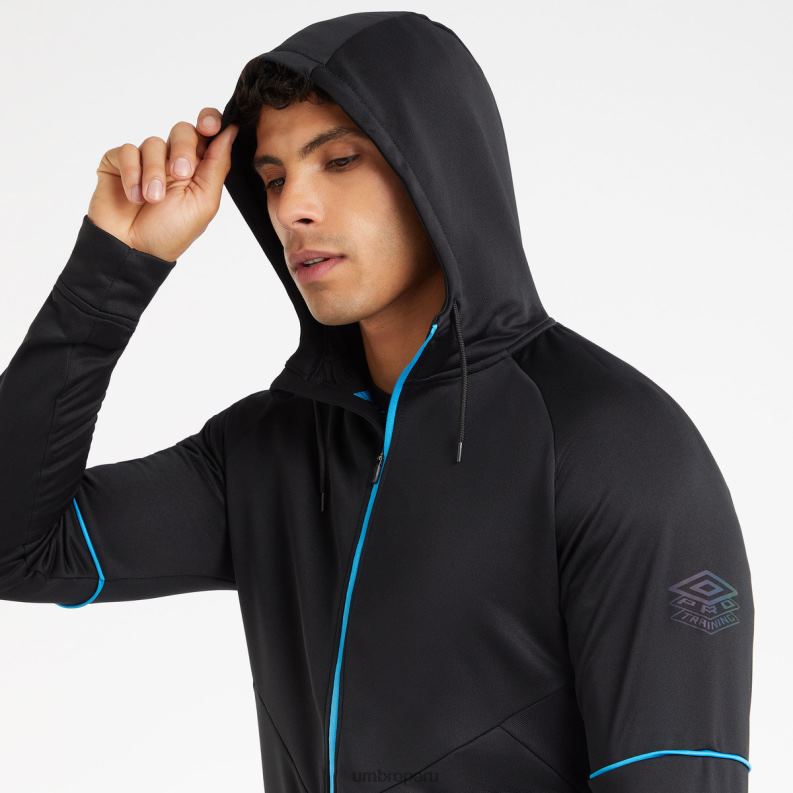 sudadera con capucha pro entrenamiento fz hombres ropa 64RRH99 Umbro negro/azul malibu