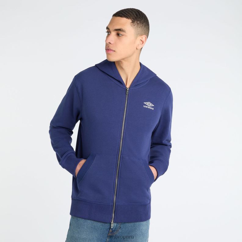 sudadera con capucha y cremallera hombres ropa 64RRH106 Umbro vela de medianoche/crudo