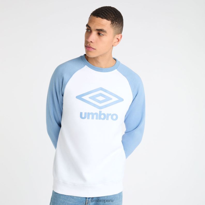 sudadera raglán central hombres ropa 64RRH112 Umbro blanco/encanto