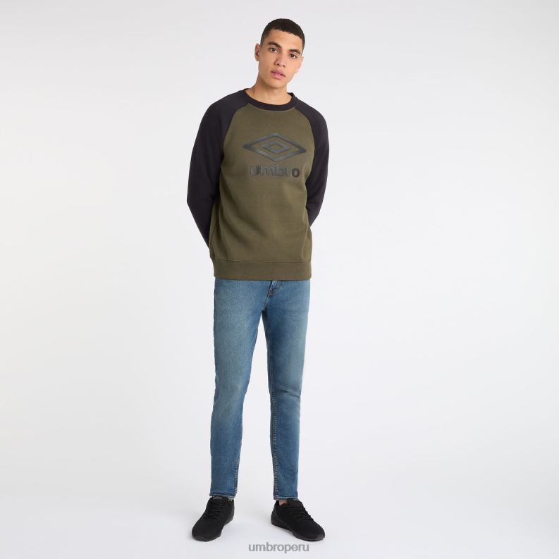 sudadera raglán central hombres ropa 64RRH114 Umbro noche del bosque/negro