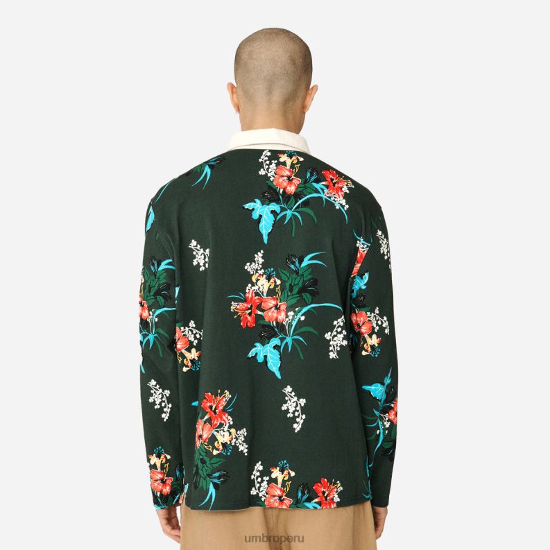 camisa de punto con estampado ymc ahola hombres ropa 64RRH82 Umbro florales múltiples