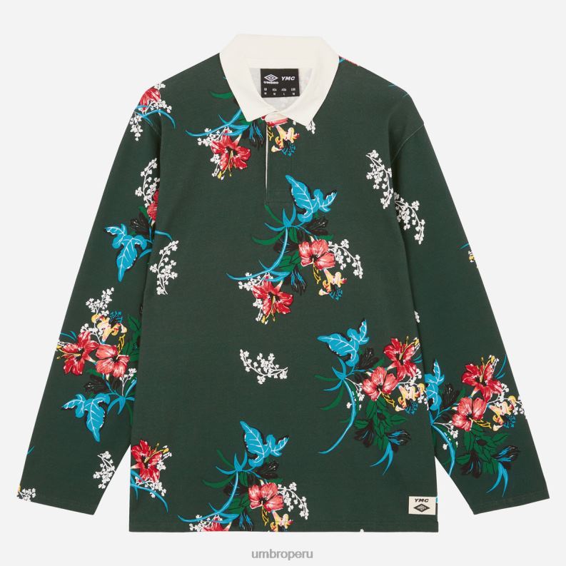 camisa de punto con estampado ymc ahola hombres ropa 64RRH82 Umbro florales múltiples