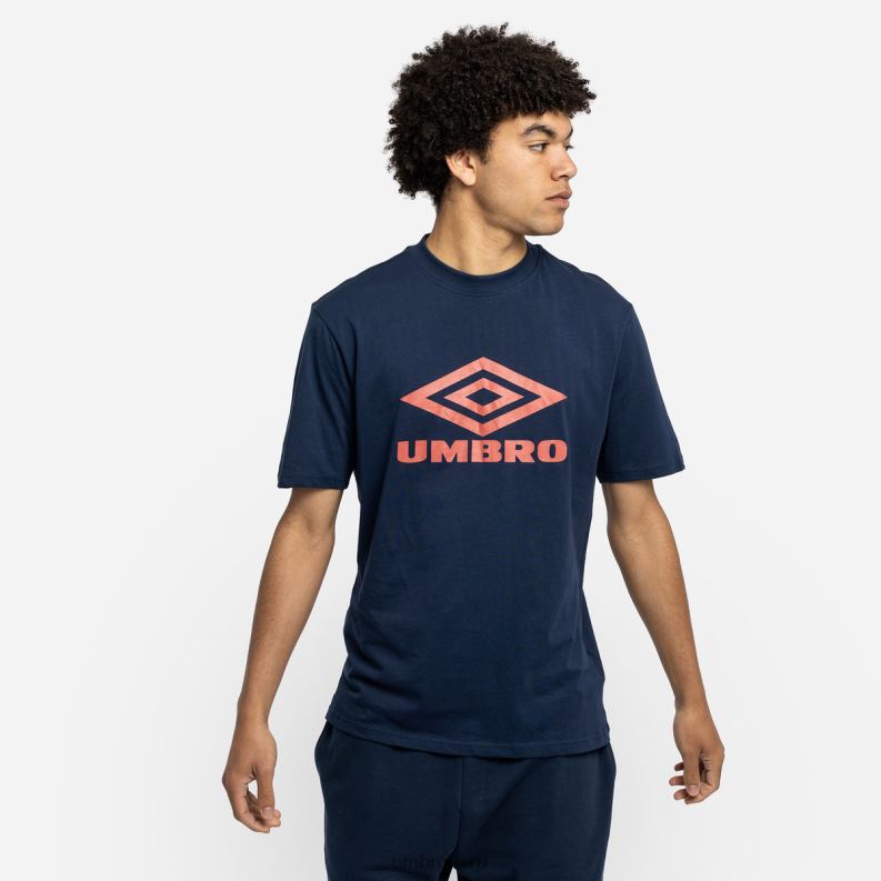 camiseta con logo de diamante hombres ropa 64RRH70 Umbro humor índigo/salsa picante