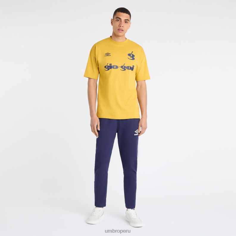 camiseta con logo de gio goi hombres ropa 64RRH63 Umbro mostaza picante/azul patriota