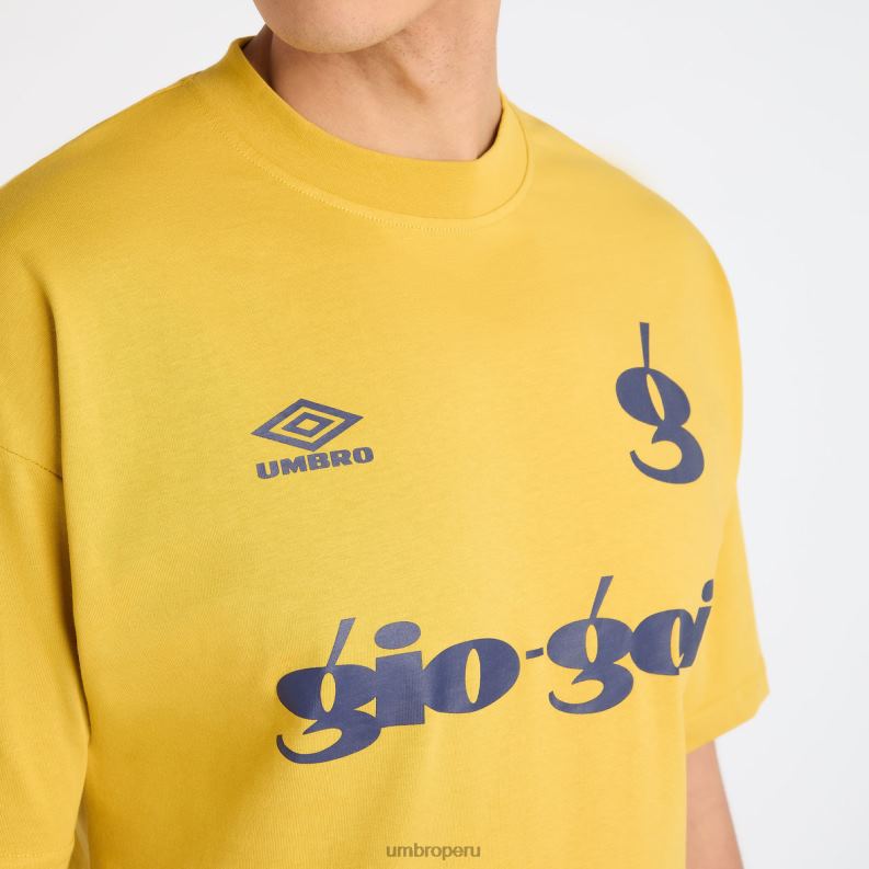 camiseta con logo de gio goi hombres ropa 64RRH63 Umbro mostaza picante/azul patriota