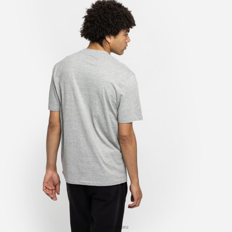 camiseta con logo pequeño de diamantes hombres ropa 64RRH73 Umbro gris jaspeado/negro