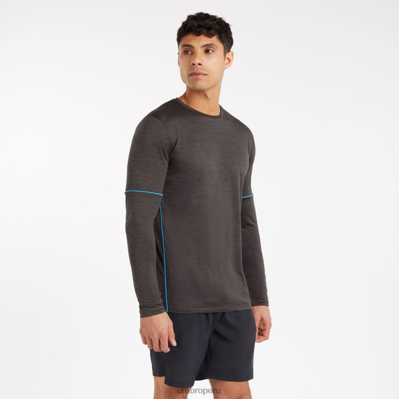 camiseta de entrenamiento profesional de poliéster jaspeado hombres ropa 64RRH26 Umbro marga negra