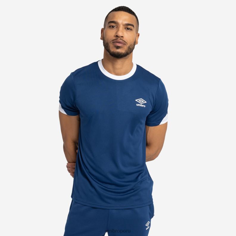 camiseta de entrenamiento total hombres ropa 64RRH66 Umbro dos azul marino/blanco