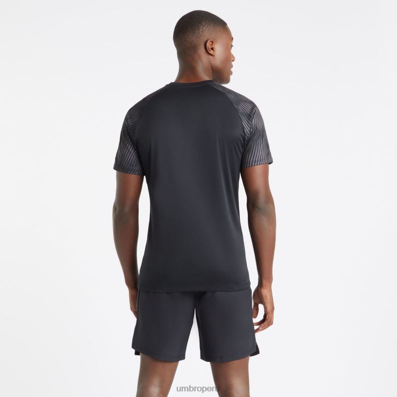 camiseta de manga gráfica de entrenamiento profesional hombres ropa 64RRH76 Umbro negro/periscopio