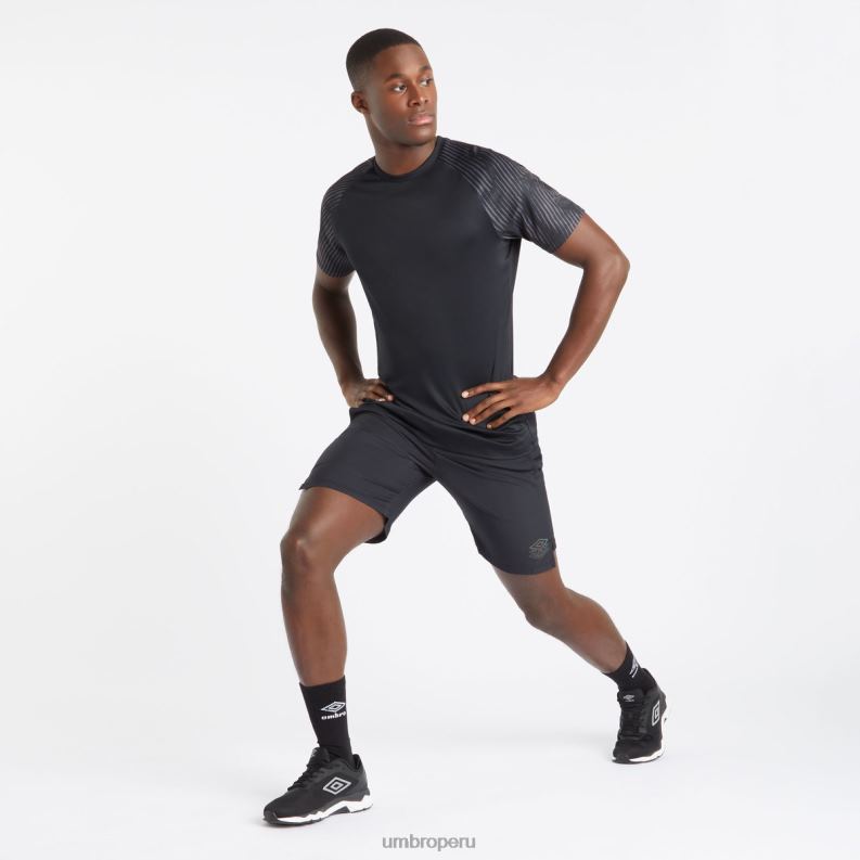 camiseta de manga gráfica de entrenamiento profesional hombres ropa 64RRH76 Umbro negro/periscopio