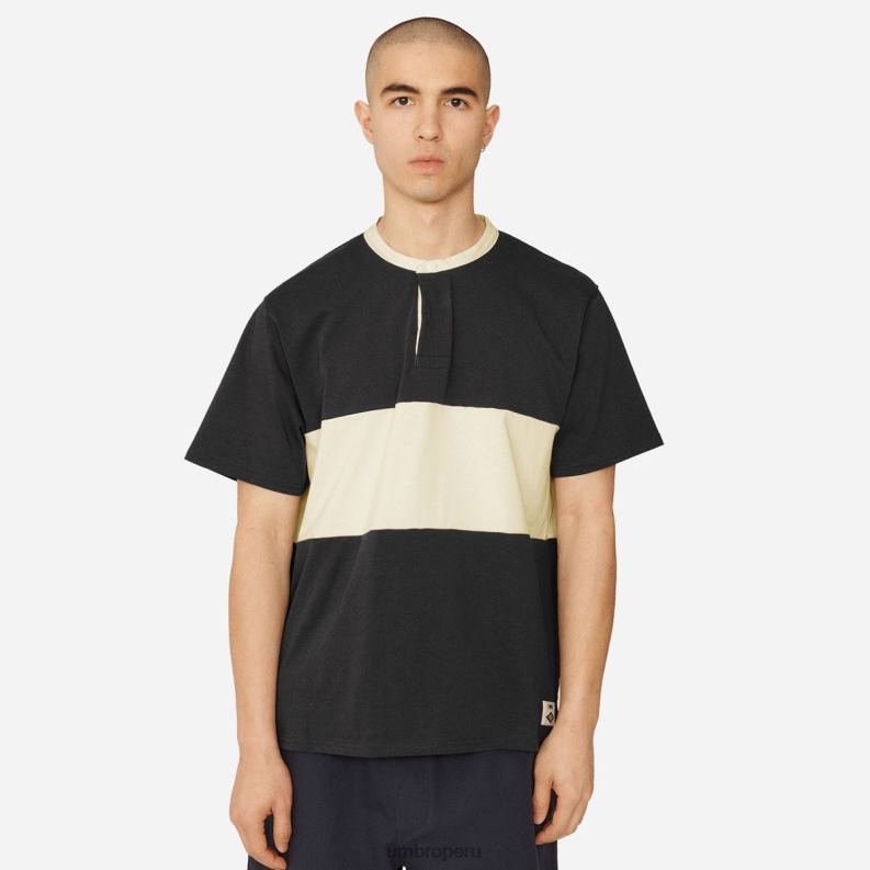 camiseta de rugby con cuello henley ymc hombres ropa 64RRH88 Umbro blazer azul marino/crema cannoli