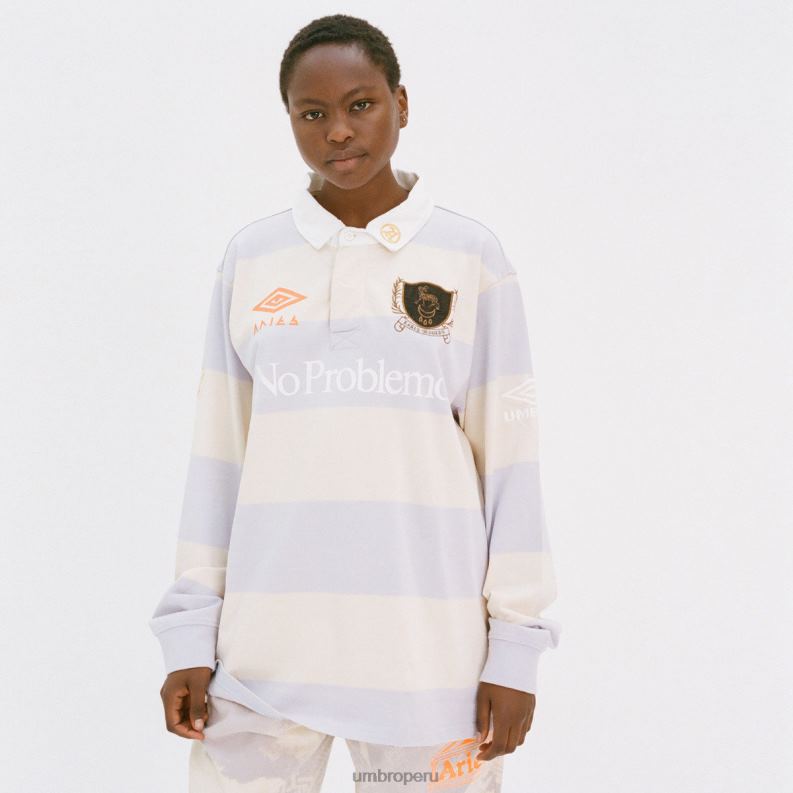 camiseta de rugby serigrafiada aries hombres ropa 64RRH1 Umbro lila/crema/blanco