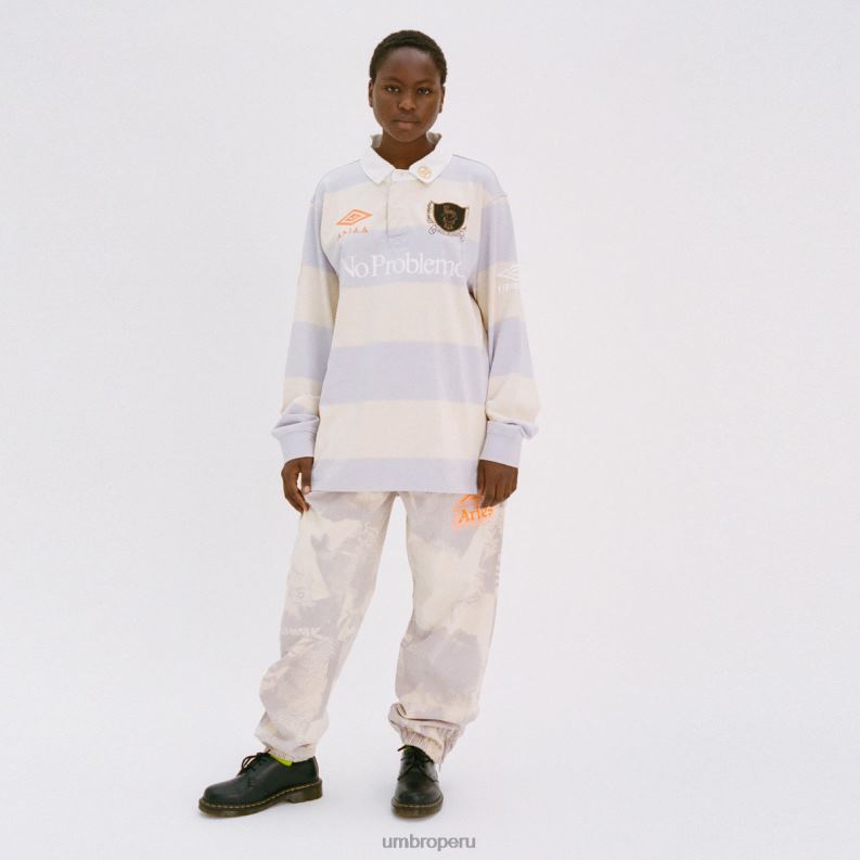 camiseta de rugby serigrafiada aries hombres ropa 64RRH1 Umbro lila/crema/blanco