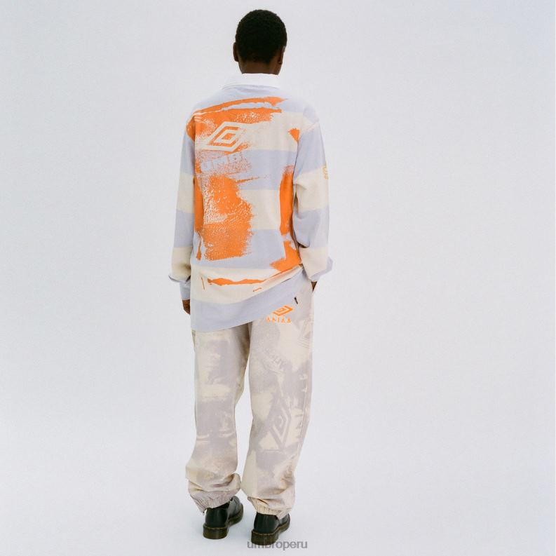 camiseta de rugby serigrafiada aries hombres ropa 64RRH1 Umbro lila/crema/blanco