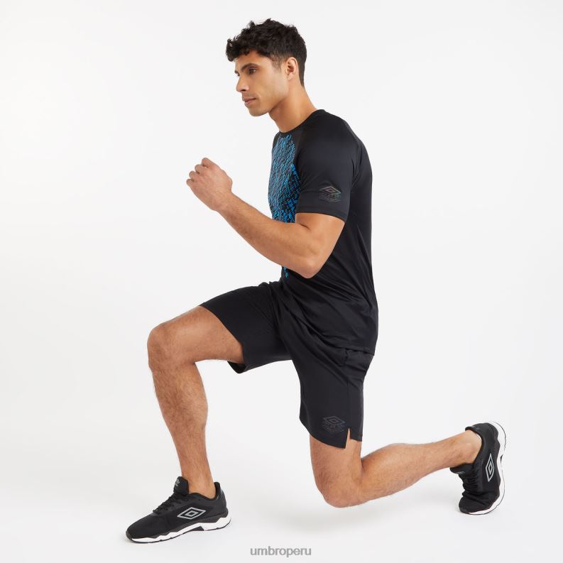 camiseta gráfica de entrenamiento profesional hombres ropa 64RRH28 Umbro negro/azul malibu