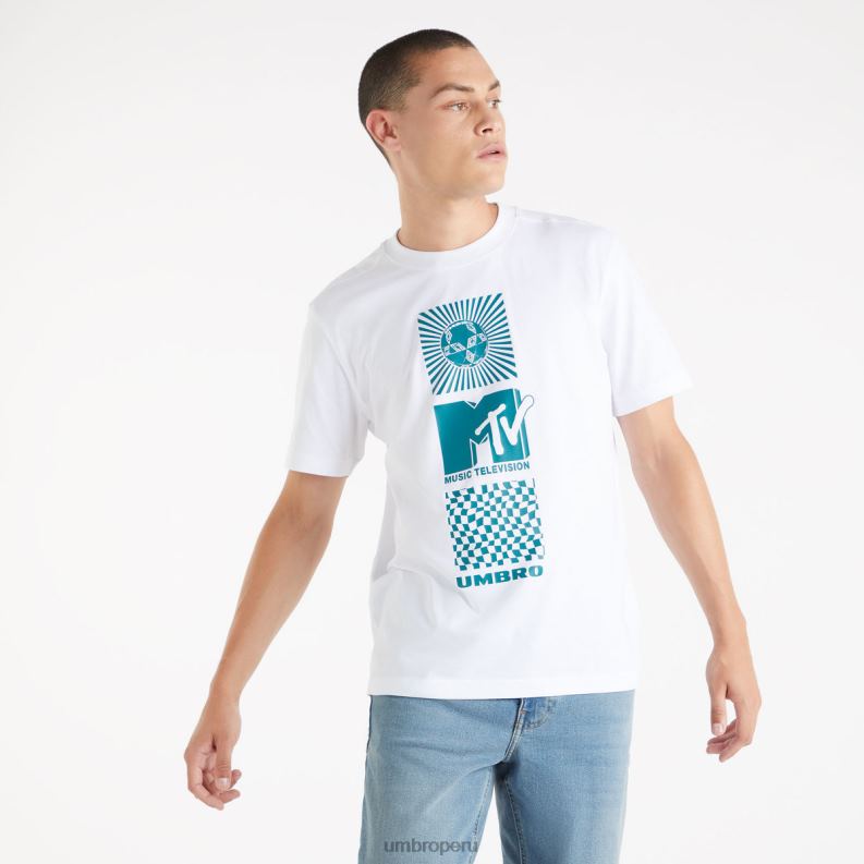 camiseta gráfica mtv hombres ropa 64RRH20 Umbro blanco brillante