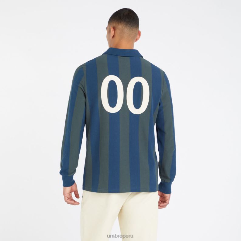 jersey a rayas de manga larga hombres ropa 64RRH36 Umbro musgo marino/luz de luna