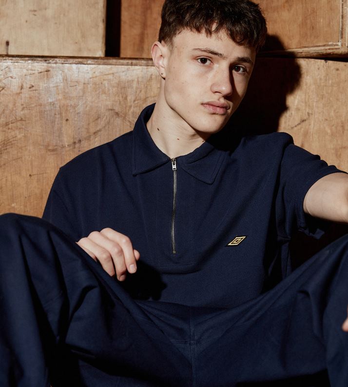 nigel cabourn polo hombres ropa 64RRH86 Umbro negro azul marino