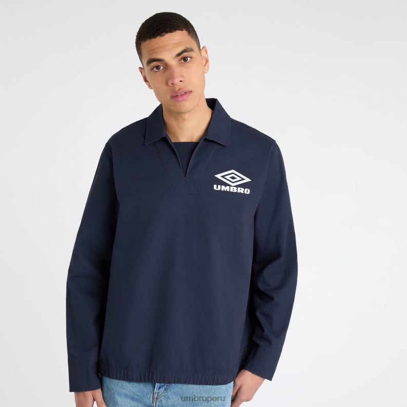 parte superior del taladro hombres ropa 64RRH31 Umbro azul marino oscuro