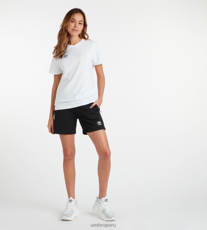 club de ocio jogging corto mujer ropa 64RRH500 Umbro blanco negro