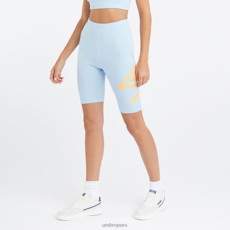 shorts ciclistas con logo grande mujer ropa 64RRH493 Umbro caída del ángel / naranja ardiente