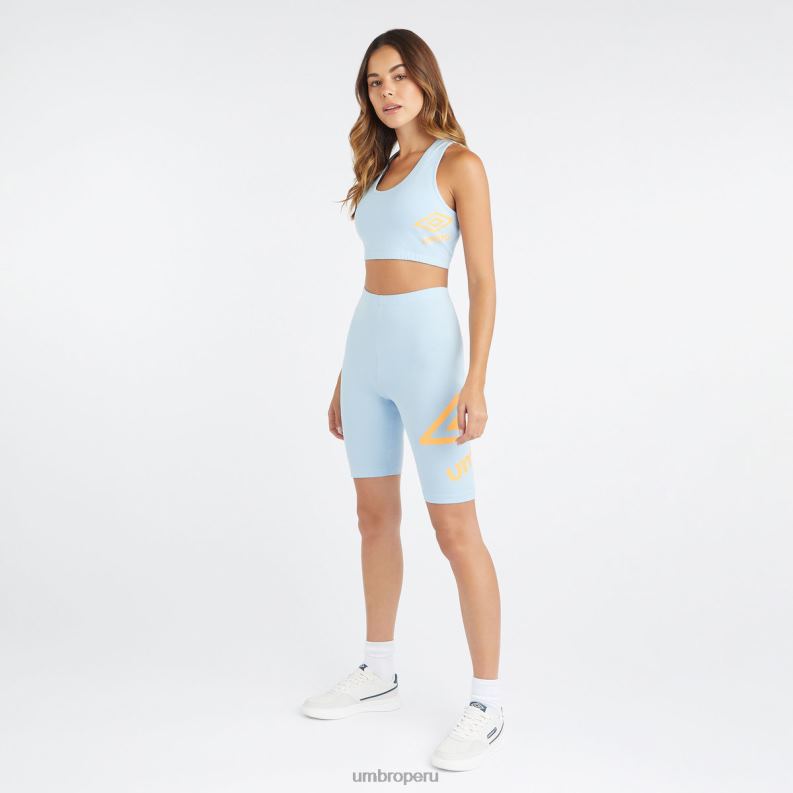 shorts ciclistas con logo grande mujer ropa 64RRH493 Umbro caída del ángel / naranja ardiente