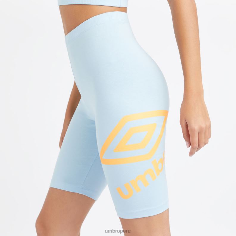 shorts ciclistas con logo grande mujer ropa 64RRH493 Umbro caída del ángel / naranja ardiente