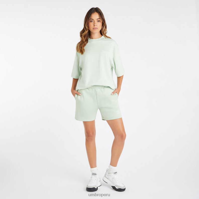 shorts deportivos centrales mujer ropa 64RRH498 Umbro verde sutil/blanco