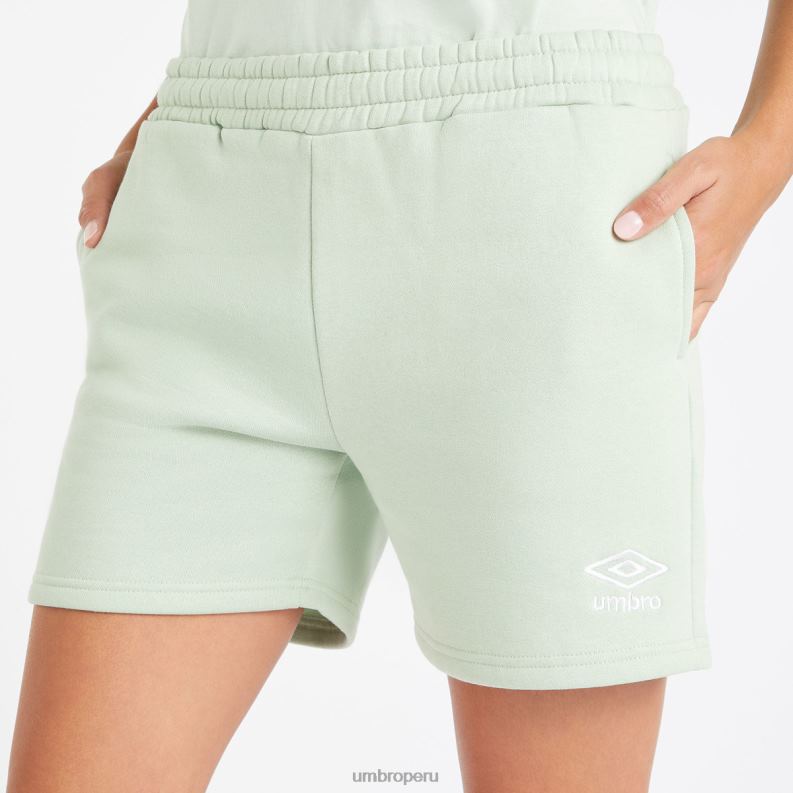 shorts deportivos centrales mujer ropa 64RRH498 Umbro verde sutil/blanco