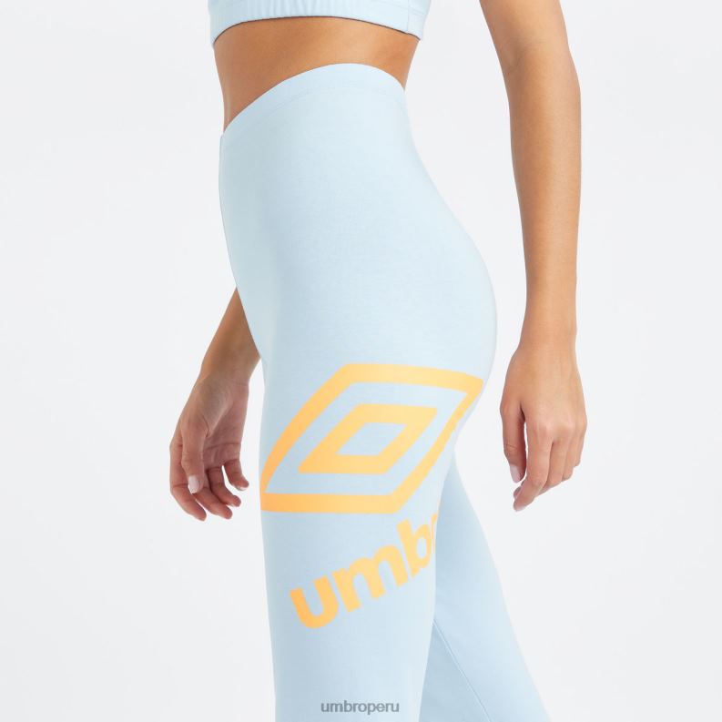 leggings con logo grande mujer ropa 64RRH455 Umbro caída del ángel / naranja ardiente