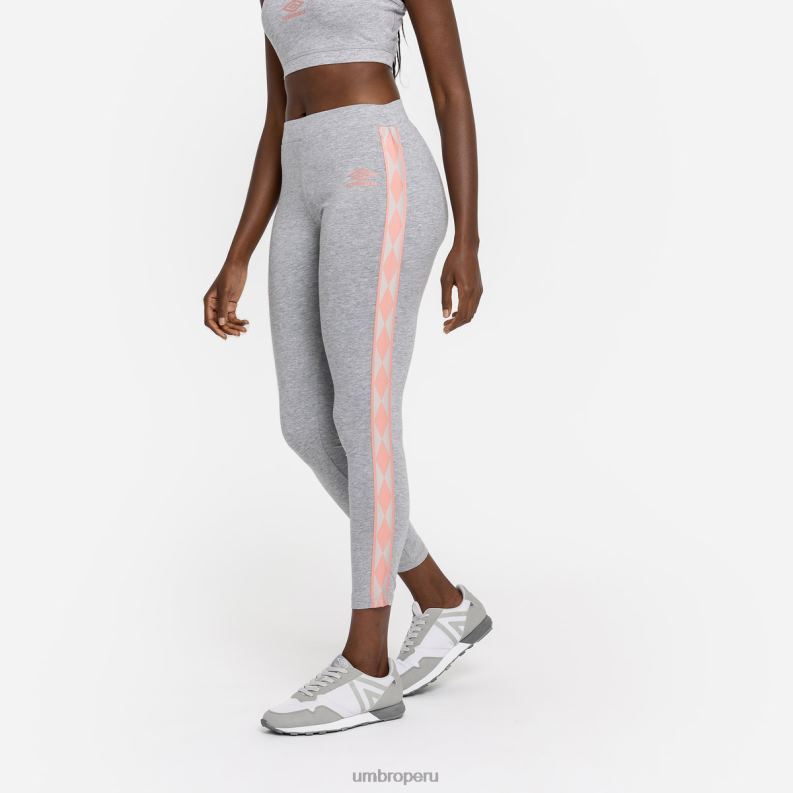 leggins de algodón con cinta de diamantes mujer ropa 64RRH482 Umbro gris jaspeado/roseta