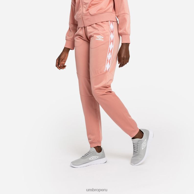 pantalones de tricot con cinta de diamantes mujer ropa 64RRH484 Umbro roseta/blanco