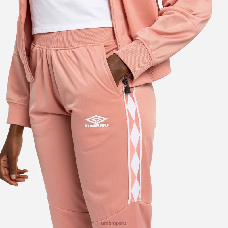 pantalones de tricot con cinta de diamantes mujer ropa 64RRH484 Umbro roseta/blanco