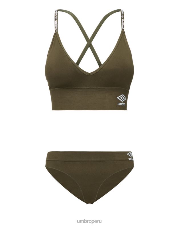 Conjunto de tanga y sujetador sin costuras Lucy mujer ropa 64RRH552 Umbro caqui