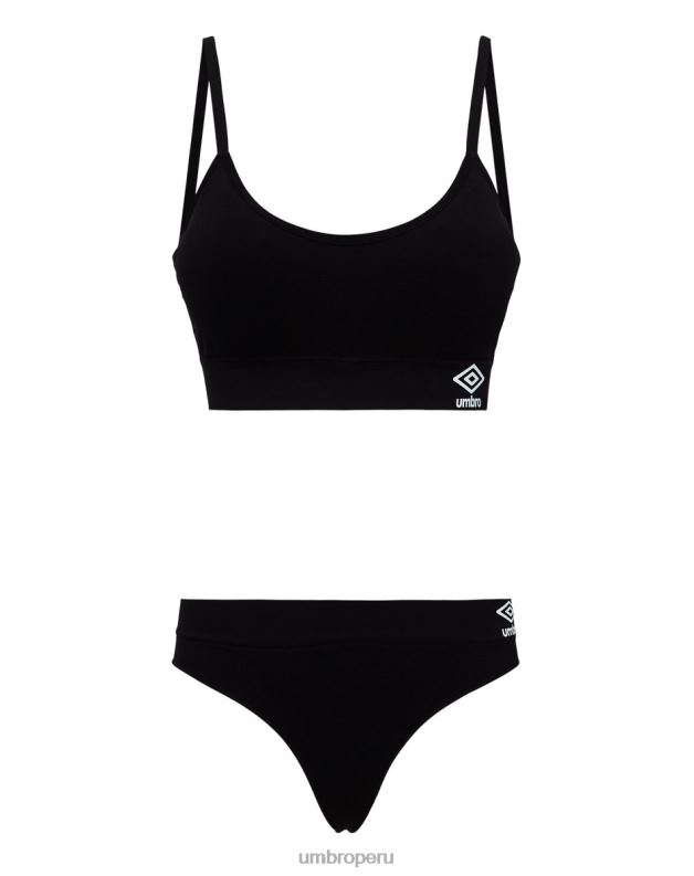 Conjunto de tanga y sujetador sin costuras Pernille mujer ropa 64RRH551 Umbro negro