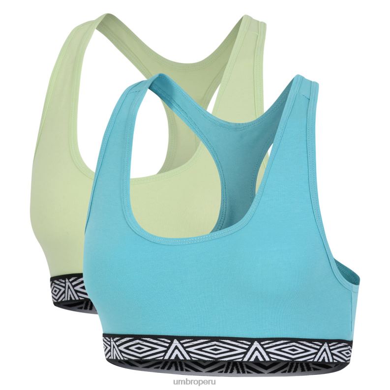 Pack de 2 tops de sujetador Core para mujer mujer ropa 64RRH539 Umbro verde/turquesa
